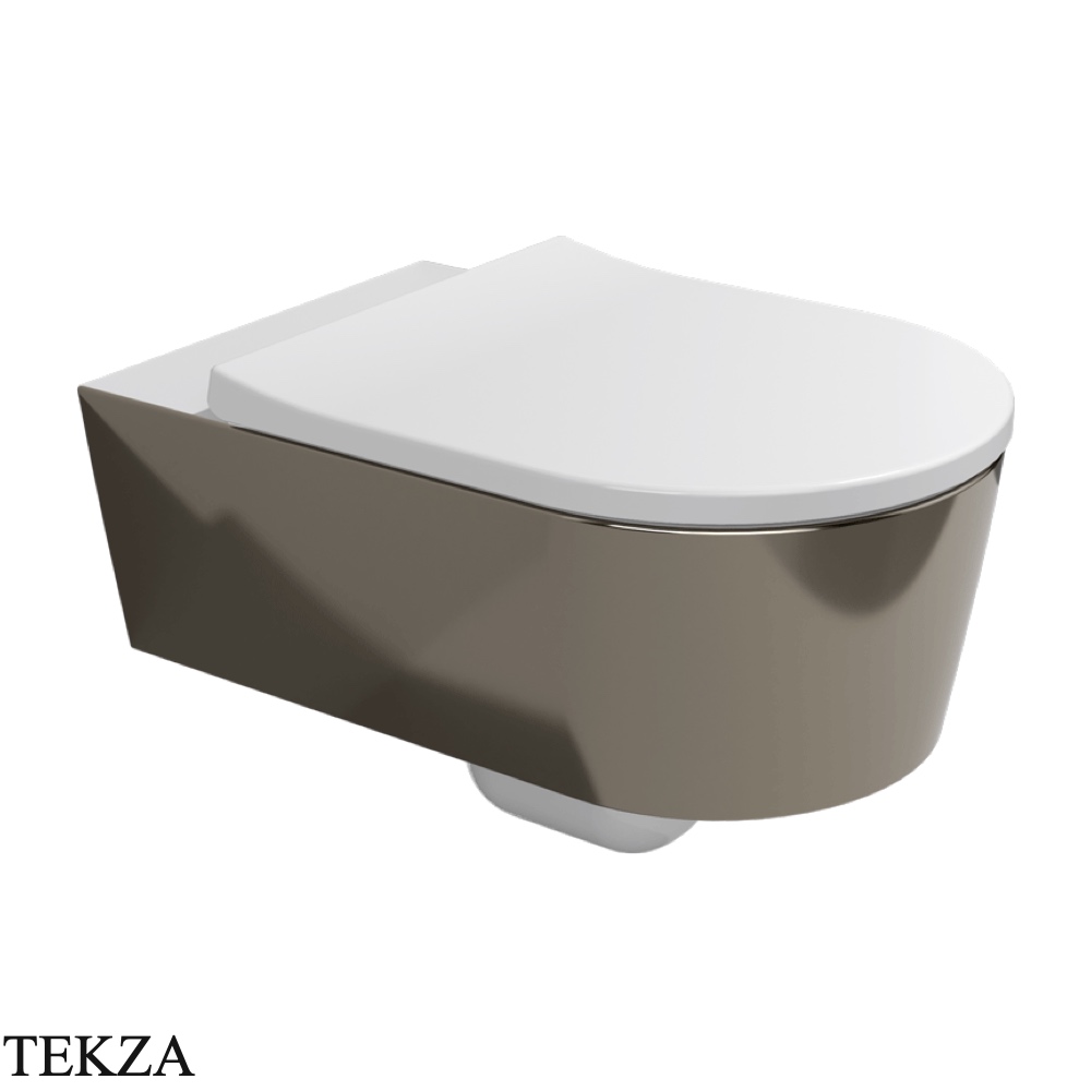 Flaminia LINK унитаз подвесной GoClean чаша без ободка 5051/WCGPLA, платина Metal Platinum / белый глянец