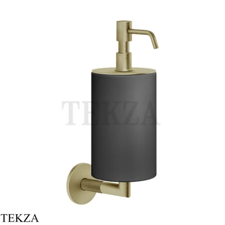 Gessi ANELLO Дозатор для жидкого мыла настенный, композит черный 63714-727, Brushed Brass PVD