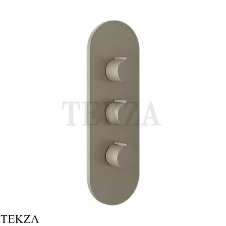 Gessi Ingranaggio-Anello Термостат для душа, 2 потока, внешняя часть 43064-149, Finox Brushed Nickel