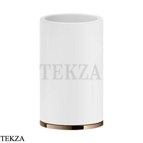 Gessi INCISO accessories Стакан настольный, композит белый 58531-030, Copper глянец PVD