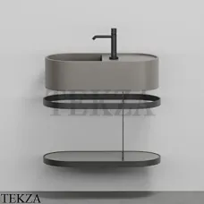 Cielo Les Petites Ovale 60 Консоль с раковиной LPLAO60, керамическая полка, Fango Cielo Les Petites Ovale 60 Консоль с раковиной LPLAO60, керамическая полка, Fango