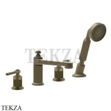 Gessi VENTI20 Смеситель на борт ванны, с гарнитуром 65045-713, Antique Brass