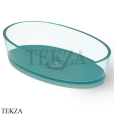 Dea Design Washbasins Раковина настольная овальная Glasstech DD9036 600 R8, Lake Water Blue R8