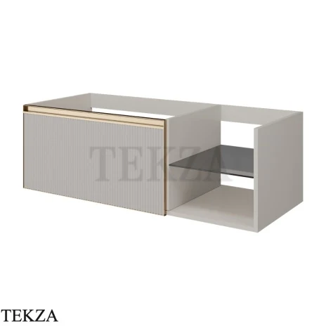 ARMADI ART QUATRO Тумба под раковину 120 см 790-M6-120-CM-RIB-MG, CASHMERE (кашемир) FUGA (рифлёный фасад), профиль MATT GOLD (матовое золото)
