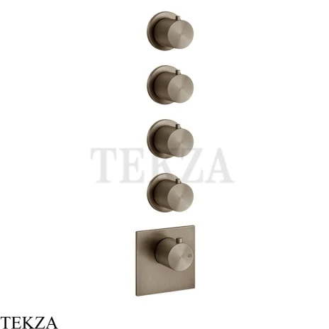 Gessi 316 WELLNESS Термостат 4 выхода, внешняя часть 54508-761, Coffee Bronze Brushed PVD