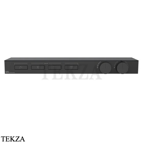 Gessi HI-FI Термостатический смеситель с полочкой, на 4 потока, внешняя часть 63026-299, черный матовый