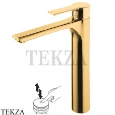 FIMA Carlo Frattini MAST Смеситель для раковины, с донным клапаном, F3131/HOR, золото глянец