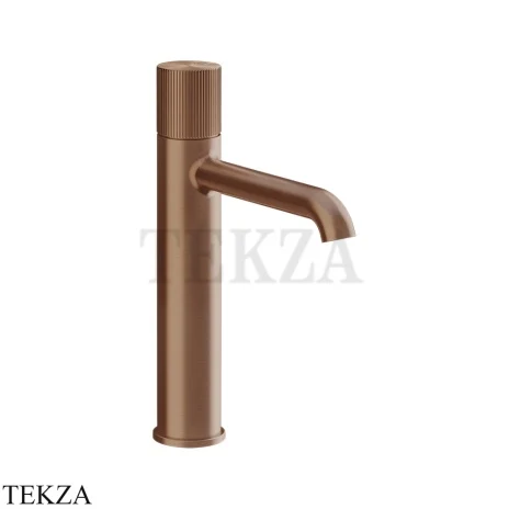 Gessi Habito RIGATO Смеситель для раковины средний, без донного клапана 70506-708, Copper Brushed PVD