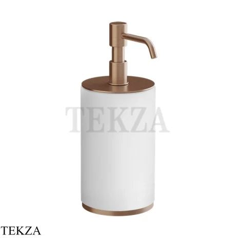 Gessi INCISO accessories Дозатор для жидкого мыла настольный, белый 66437-708, Copper Brushed PVD
