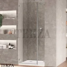 Duka gallery 3000 Дверь в нишу распашная с боковиной G0-TN1X L 122-162, петли слева, серебро матовое