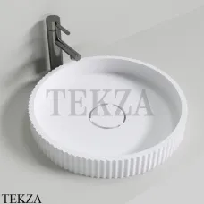 NT Bathroom NT705 Раковина накладная круглая, из литого камня Solid Surface, белый матовый