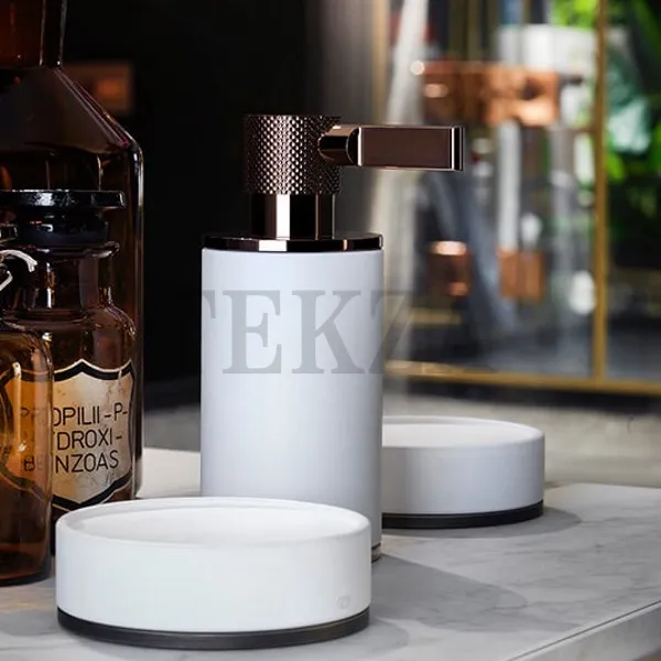 Gessi INCISO accessories Стакан настольный, композит белый 58531-031, хром глянец