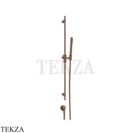 Gessi Habito CESELLO Штанга в комплекте с душевой лейкой и выводом воды 70442-708, Copper Brushed PVD