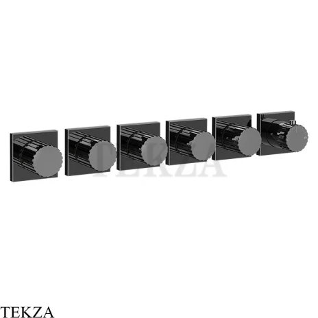 Gessi Incastri Термостат для душа 5 потоков, внешняя часть 75340-706, black хром глянец