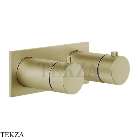 Gessi Ingranaggio-Anello Термостат для душа на планке, 3 потока, внешняя часть 63336-727, Brushed Brass PVD