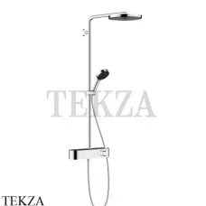 Hansgrohe Pulsify Душевая колонна Showerpipe 260 1jet EcoSmart с ShowerTablet 24221000, хром глянец