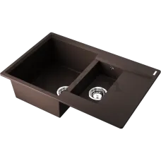 Omoikiri Daisen 78-2T Кухонная мойка Tetogranit две чаши 4993534 темный шоколад Omoikiri Daisen 78-2T Кухонная мойка Tetogranit две чаши 4993534 темный шоколад