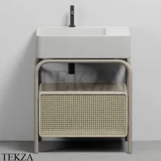 CIELO MARCEL Консоль напольная с ящиком Tinto naturale, раковина белый матовый