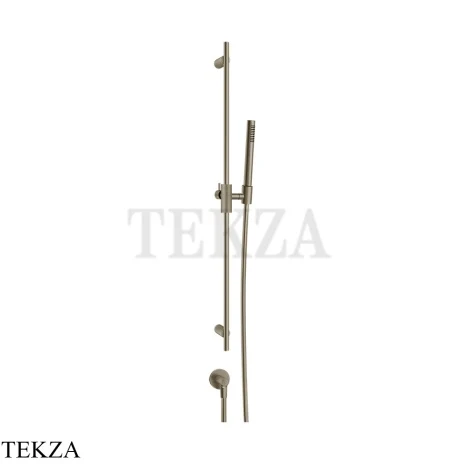 Gessi ANELLO Штанга в комплекте с душевой лейкой и выводом 63482-149, Finox Brushed Nickel