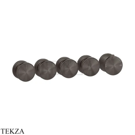 Gessi Origini NATURE Термостат для душа 4 потока, внешняя часть 66338-707, Black Metal Brushed