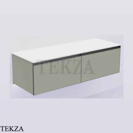 ARMADI ART QUATRO Тумба под раковину 140 см с внутренней подсветкой 790-M2-140(70+70)-L-A-LED, LUNA (луна), профиль ANTHRACITE (антрацит)