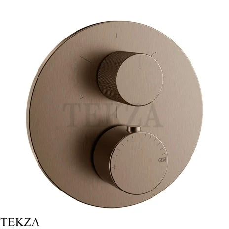 Gessi ANELLO Термостат для душа, 3 потока, внешняя часть 63137-708, Copper Brushed PVD
