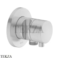 Keuco IXMO Comfort Вентиль запорный, 2 потока, выводом с держателем, круг, внешняя часть 59557171201, алюминий finish