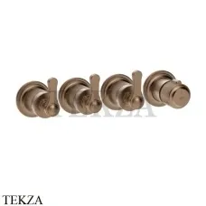 Gessi VENTI20 Термостат для душа, 3 потока, внешняя часть 65336-708, Copper Brushed