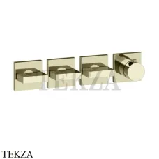 Gessi Rettangolo shower Термостат на 3 потока, внешняя часть 44336-710, Brass PVD