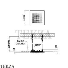 Gessi MINIMALI Встраиваемая в потолок душевая система, 1 функция 57801-238, скрытая часть