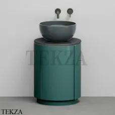 CIELO Arcadia Tiberino Тумба TIMOPC с раковиной Fumo, слив в стену, Smeraldo