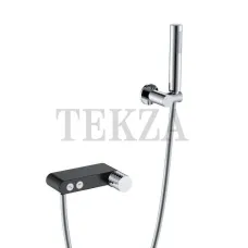 Boheme Stick Смеситель для ванны с изливом и гарнитуром Stick 123-BCR Black DIAMOND Chrome