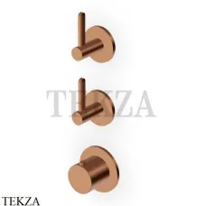 Zucchetti Isy22 Термостат для душа, 2 потока, внушняя часть ZIS3802.P91, brushed copper PVD