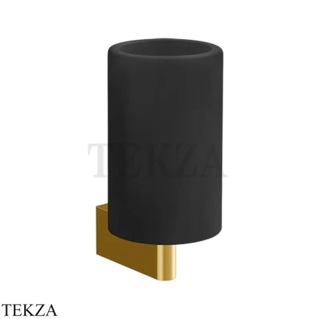 Gessi Origini Стакан настенный с держателем, черный 66408-246, Gold PVD