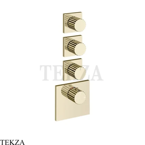 Gessi Incastri Термостат для душа 3 потока, внешняя часть 75306-710, шампань глянец