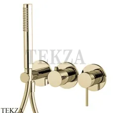 FIMA Carlo Frattini Spillo UP Смеситель для душа, 2 потока с гарнитуром F3049WX8HS, Brushed Champagne