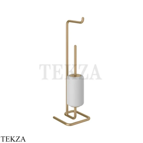 Gessi Goccia Стойка с держателем для туалетной бумаги и ершиком 38067-726, Warm Bronze Br. PVD