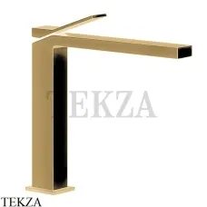 Gessi RETTANGOLO K Смеситель для раковины, без сливного гарнитура 53004-727, Brushed Brass