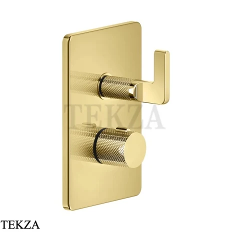 Gessi INCISO SHOWER Термостатический смеситель, 3 потока, внешняя часть 58136-246, Gold PVD