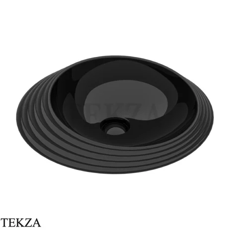 Flaminia Spire+ раковина накладная круглая 48×48 см, чёрный глянец