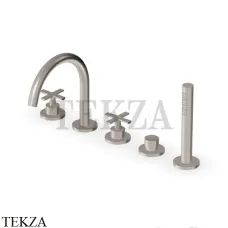 Zucchetti Gill Смеситель на борт ванны с гарнитуром ZGL5512.C3, brushed nickel