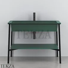 CIELO CATINO Rettangolare Консоль с керамической раковиной, Muschio-черный