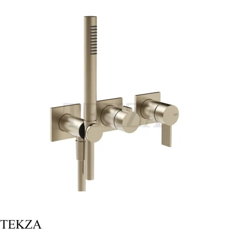 Gessi Inverso RIGATO Смеситель для душа, 2 потока, с гарнитуром, внешняя часть 73536-149, Finox Brushed Nickel