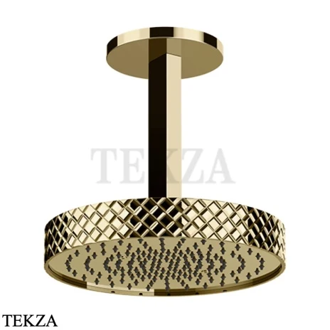 Gessi Pelle Tresse Верхняя лейка с потолочным кронштейном D30,5 см, 78150-710, Brass PVD