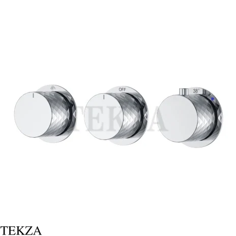 Boheme Stick Diamond Термостат для ванны, 3 потока, 124-T-3-CR.1, хром глянец
