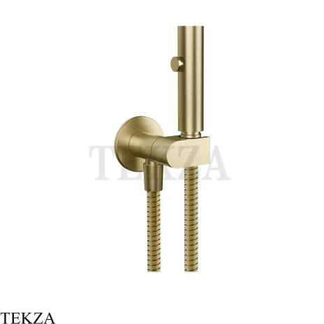 Gessi Гигиенический душ с запорным узлом, выводом воды и держателем 45124-727, шампань Brushed