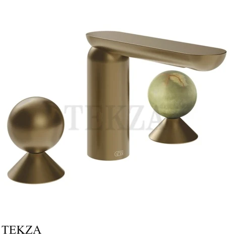 Gessi Perle Смеситель для раковины на 3 отв., без гарнитура 74055-791, бронза Deep
