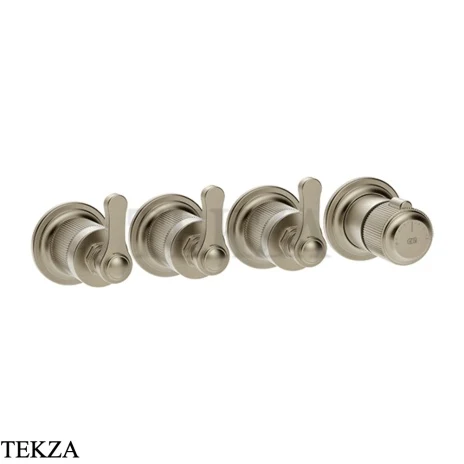 Gessi VENTI20 Термостат для душа, 3 потока, внешняя часть 65336-149, Finox Brushed Nickel