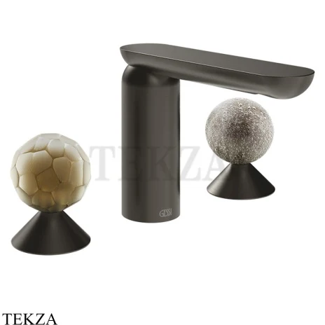 Gessi Perle Смеситель для раковины на 3 отв., без гарнитура 74465-707, black хром Brush