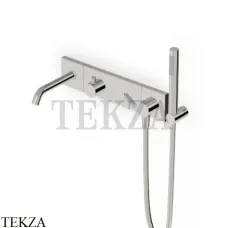 Zucchetti Pan Смеситель для ванны с гарнитуром, 3 потока, внешняя часть ZP8044.C8, nickel глянец